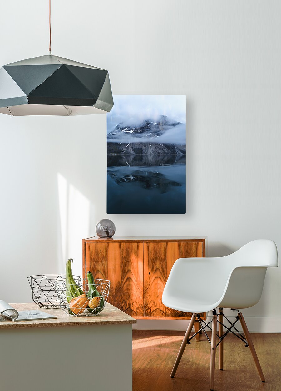 Moody mountain  HD Metal print with Floating Frame on Back